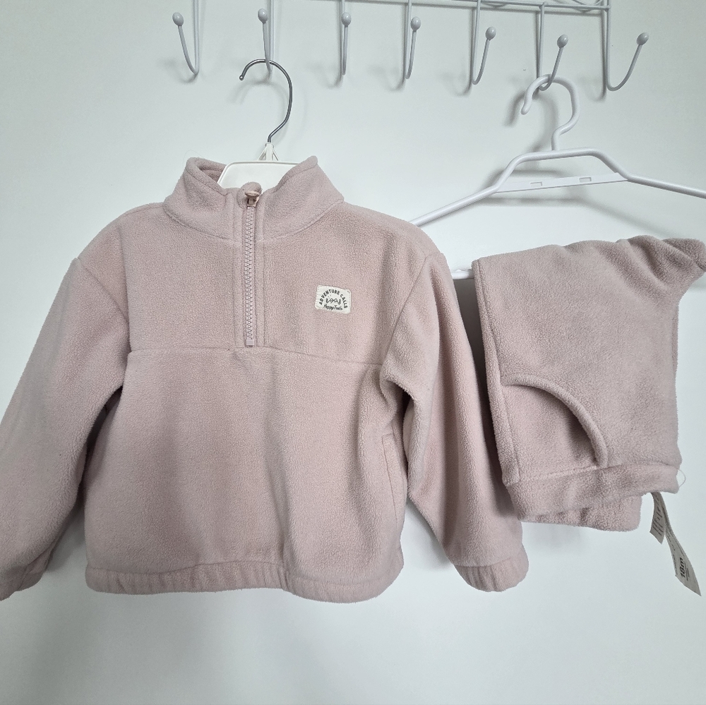 Carters Pink Fleece Pullover and Pants Set